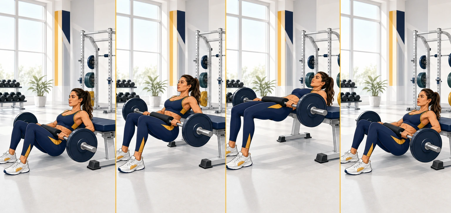 Hip thrust — cztery fazy ruchu